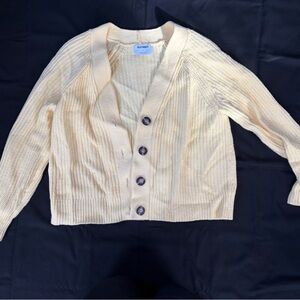 Old Navy Women's Light Yellow Button-Up Cardigan